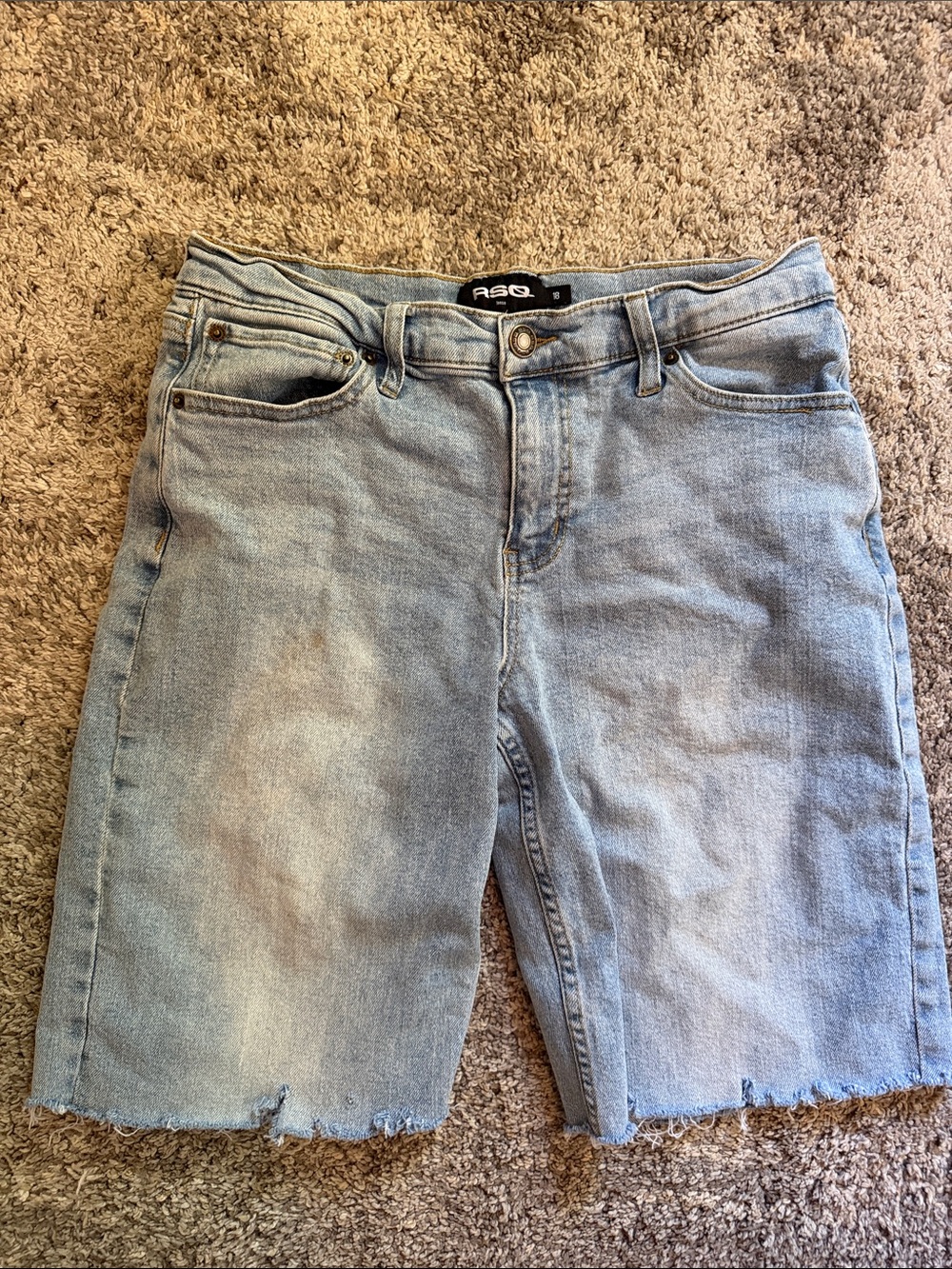 RSQ Light Blue Baggy Cut-off Denim Shorts